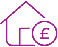 Icon showing a house with a pound symbol beside it