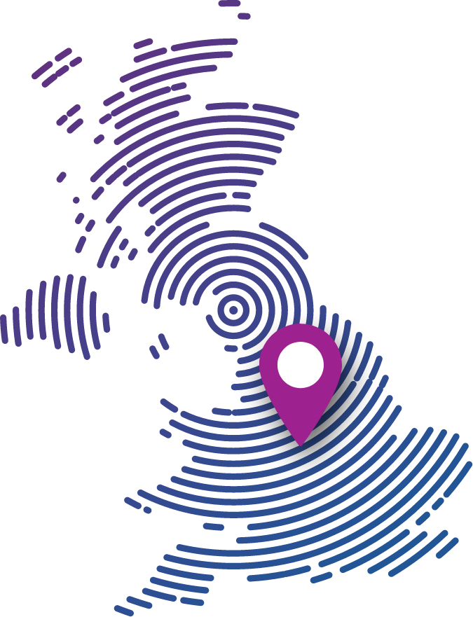 Image showing a map of the UK with a pin in the Nottingham area