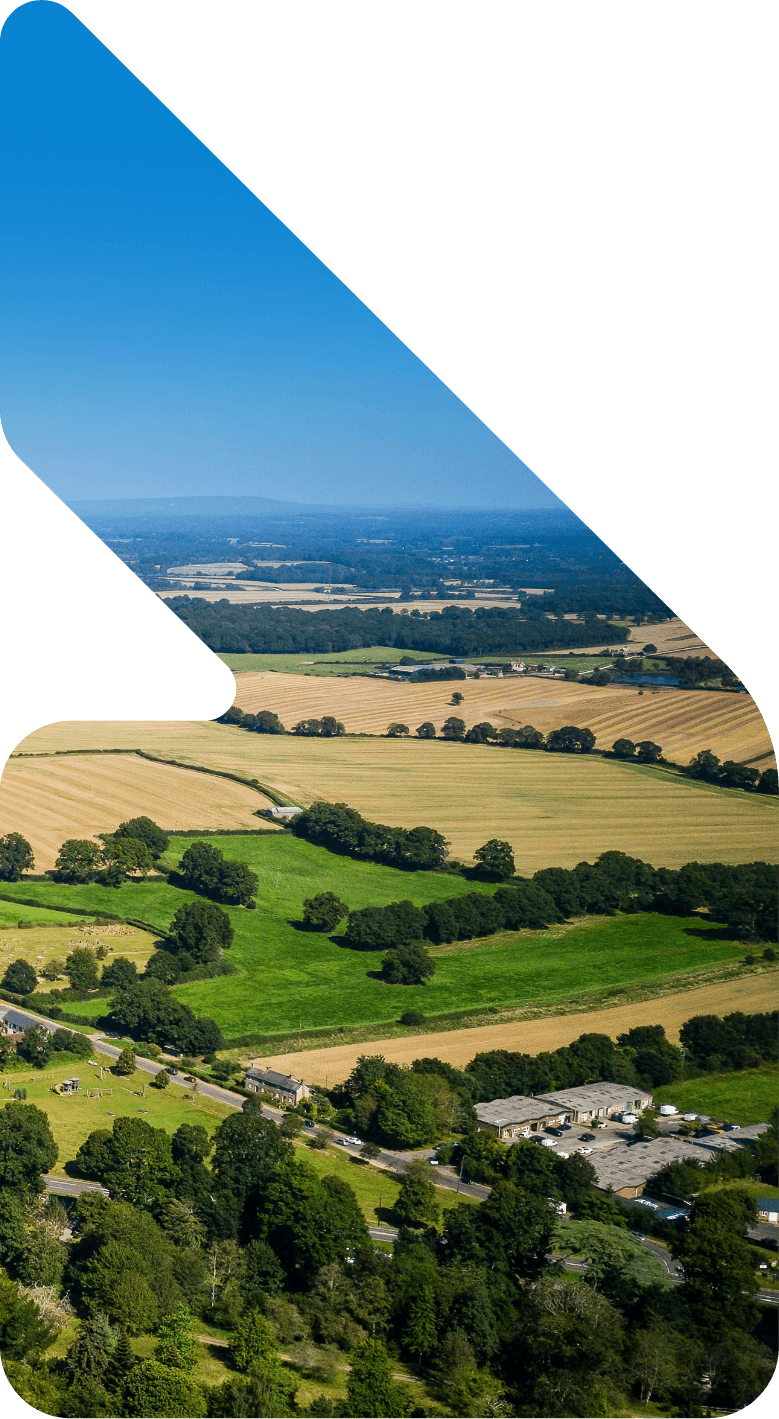 Image showing an aerial view of the English countryside