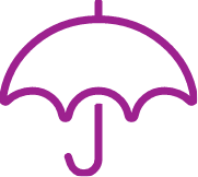 Icon showing an umbrella